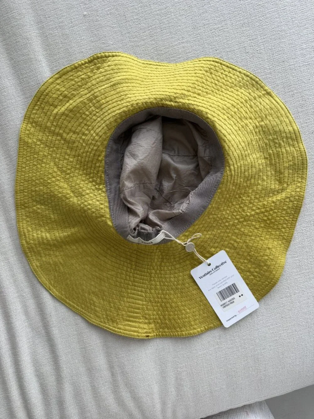 PRADA Size Small (S) Yellow Nylon Bucket Hat Wide Brim Sun Hat